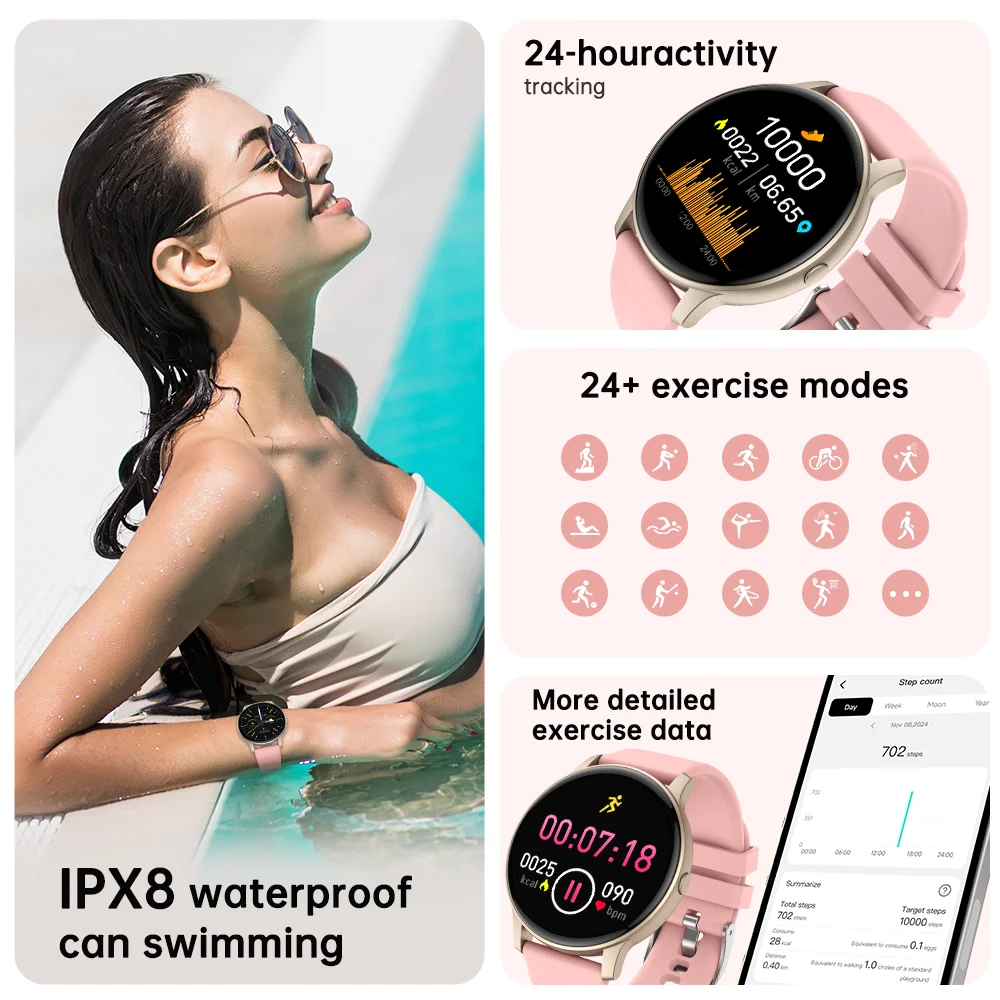 IUTECH S40 2024 Smart Watch Bluetooth Call Smartwatch Waterproof Swimming Health Monitoring Watches for Men Women Smarthwhatch