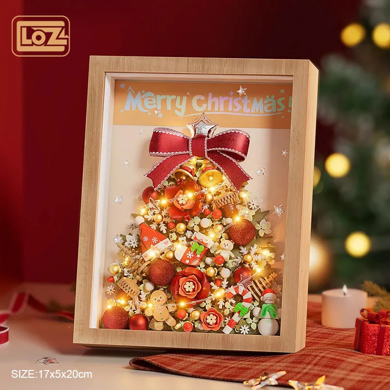 loz DIY 3D Block Frame: Build Your Own Christmas Tree