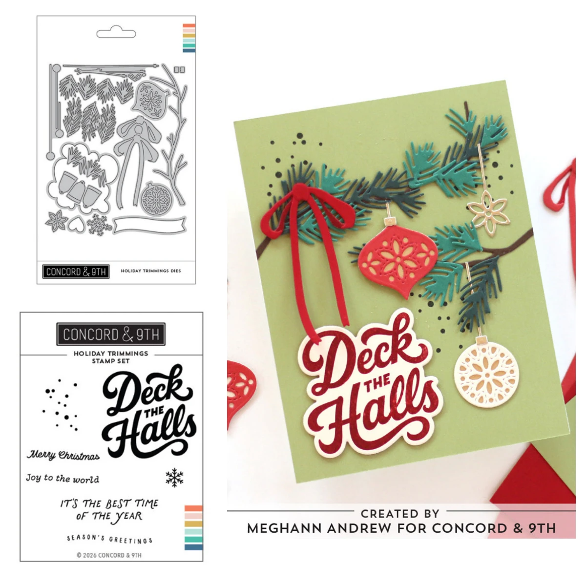 Weihnachtliche Grüße, dekorative Weihnachts- und immergrüne Motive, Metall-Stanzformen, DIY-Kartenherstellung, Papier, Concord & 9. September 2026