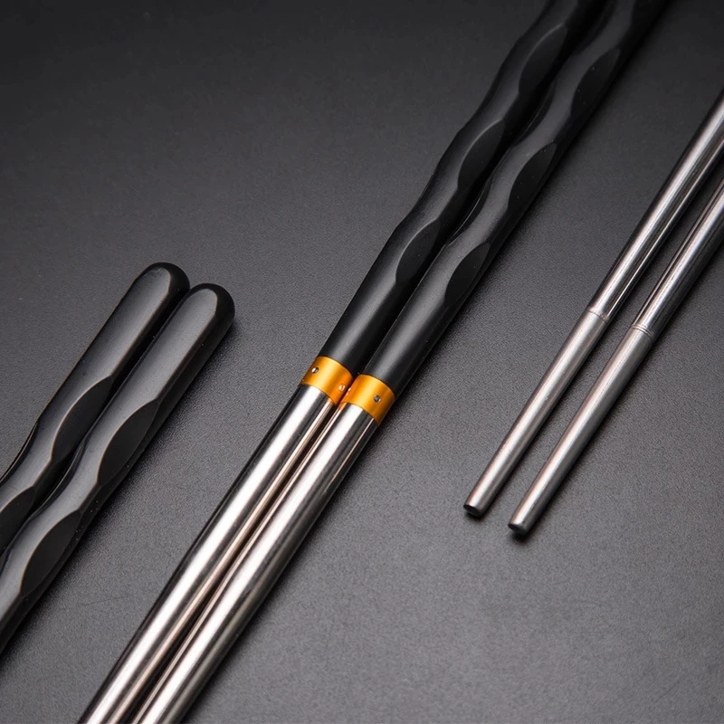 5Pairs /Set  Reusable Non-Slip Stainless Steel Chopsticks  Tableware Dinning Japanese Chopstick Sushi Food Sticks