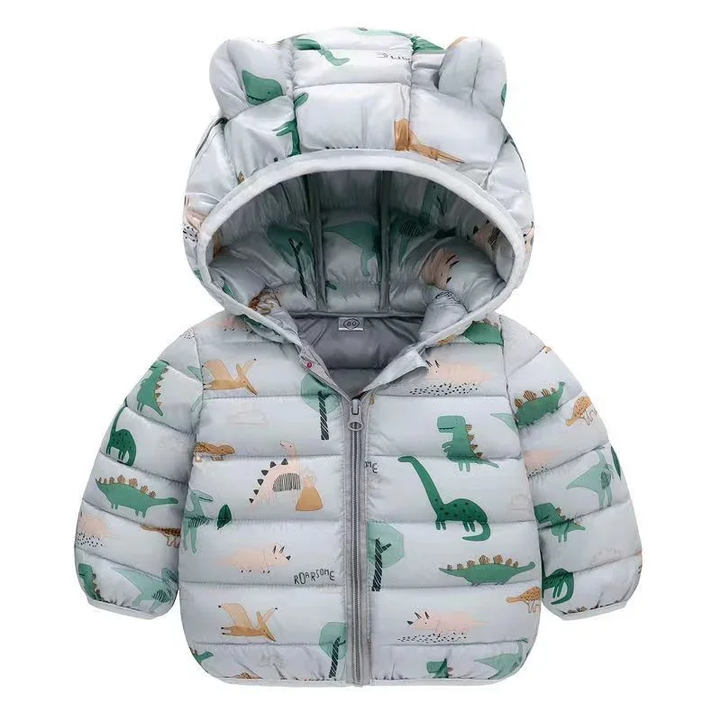 Kids Down Clothes Coats Baby Warm Hooded Down Jackets Girls Boys Cartoon Outerwear Children Fashion Overcoat Cute Top 1-5 Years