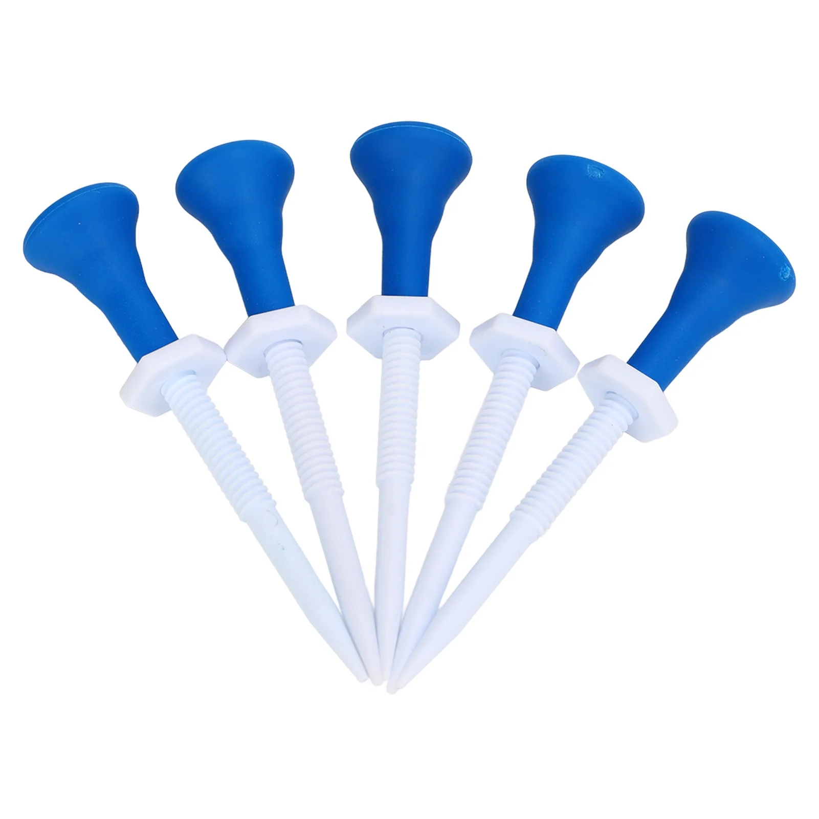 5pcs Golf Tees Holder Plastic 85mm Length Adjustable Hex Screw Nut Golf Training Accessories