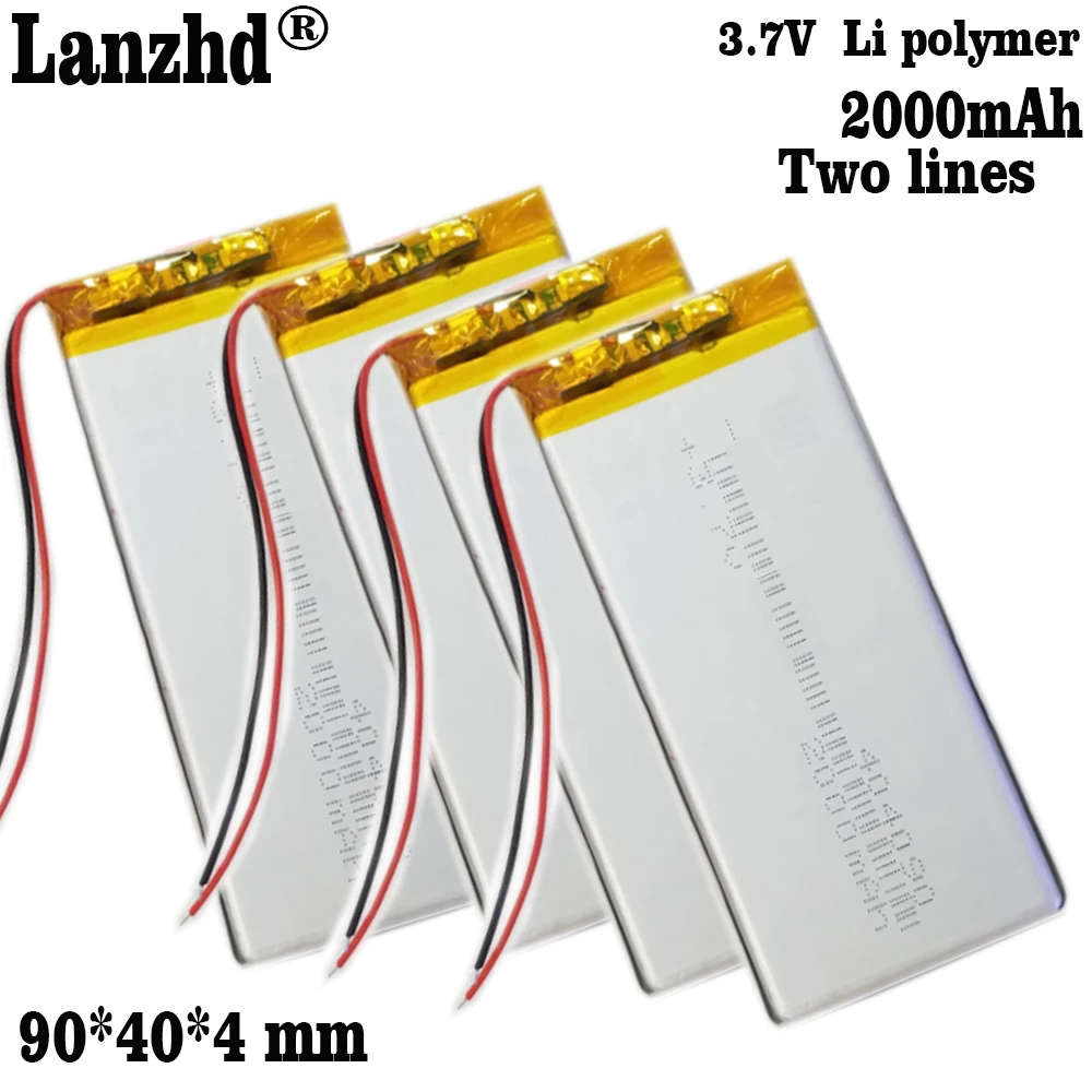 1-10 ชิ้น 3.7 โวลต์แบตเตอรี่ 2000mAh 404090 384796 384796 404590 434290   Li Polymer Batteries สําหรับเครื่องเรียนรู้แท็บเล็ต CVK600 อ่าน