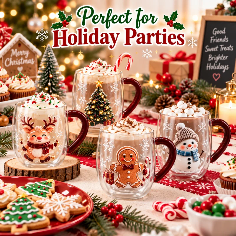 Christmas Glass Mug with Red H - огляд і ціна Ginger Tea