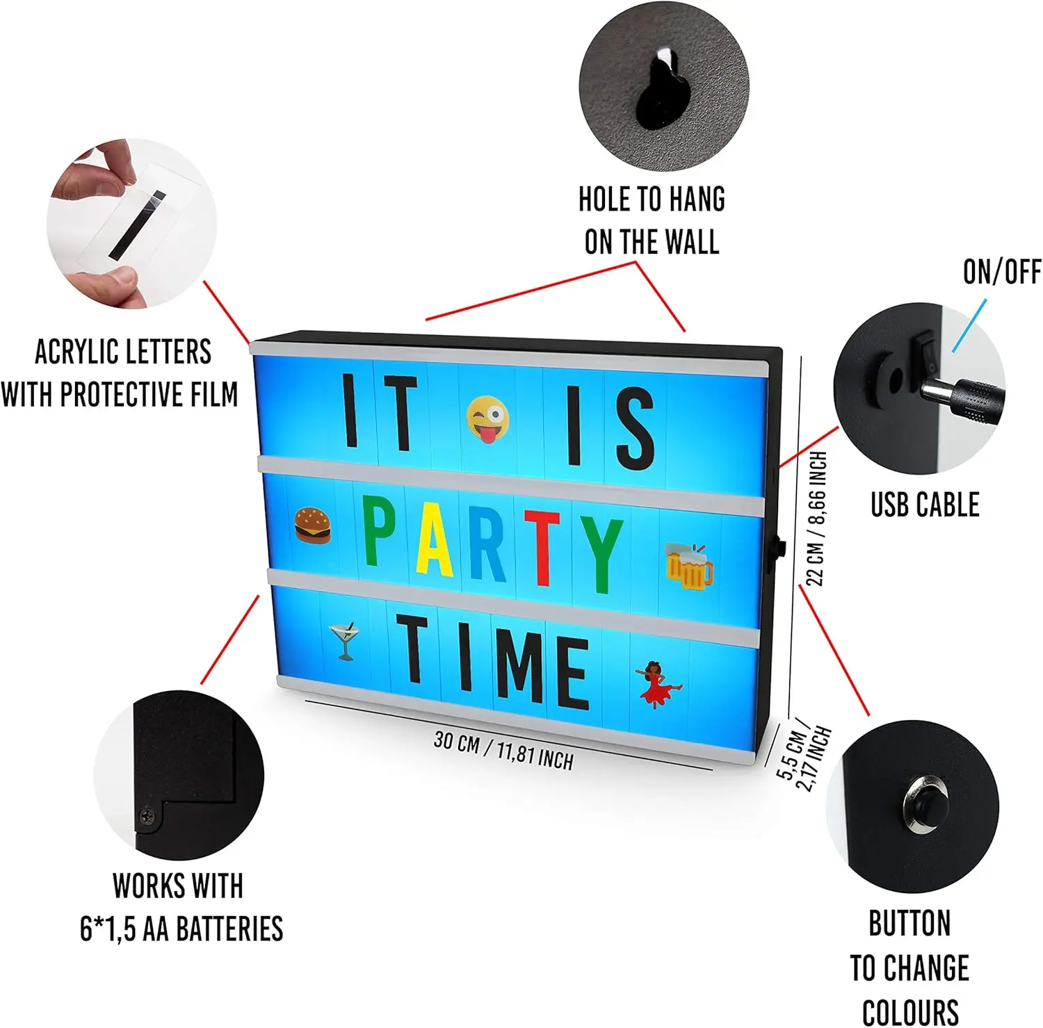 تغيير لون صندوق إضاءة السينما مع 400 حرفًا، إيموجي، وجهاز تحكم عن بعد و2 علامة. صندوق إضاءة ليد 16 لونًا للمنزل، من