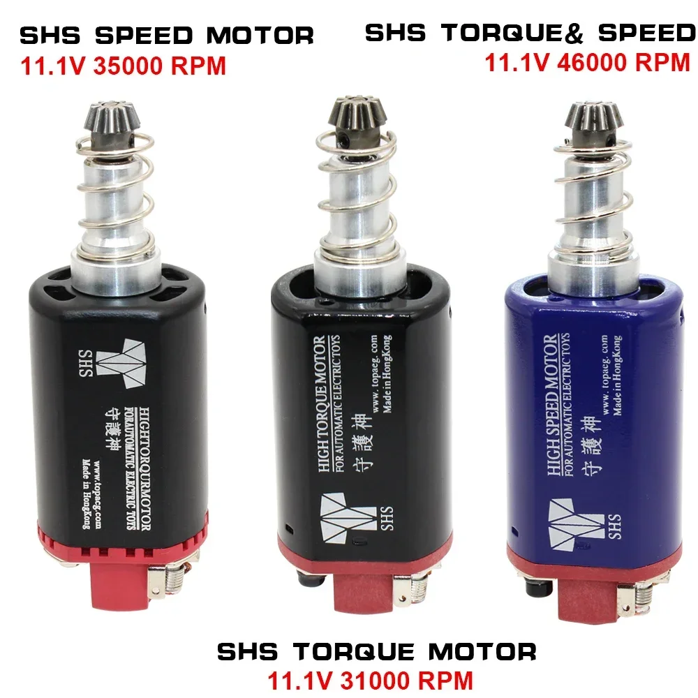 SHS Oryginalny silnik AEG 480 o długiej osi Silniki o wysokim momencie obrotowym / prędkości do skrzyni biegów Broń M16 / M14 / MP5 Airsoft Gel