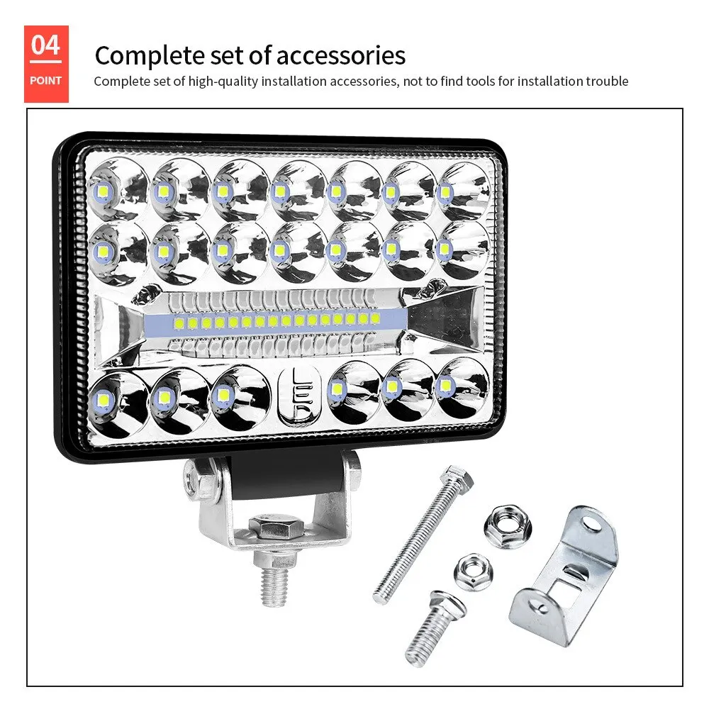 2pcs 5inch LED Light Bar Offroad Spot Flood LED Work Light for Truck Car Boat Tractor 4x4 Atv Headlights 12V 24V