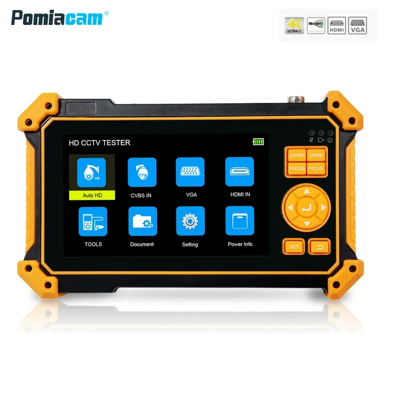HD3100 5 pollici 8MP CCTV Tester per telecamere AHD Test Monitor TVI CVI CVBS Supporto portatile UTP PTZ Cavo di ingresso HDMI Tracer Illuminazione a LED