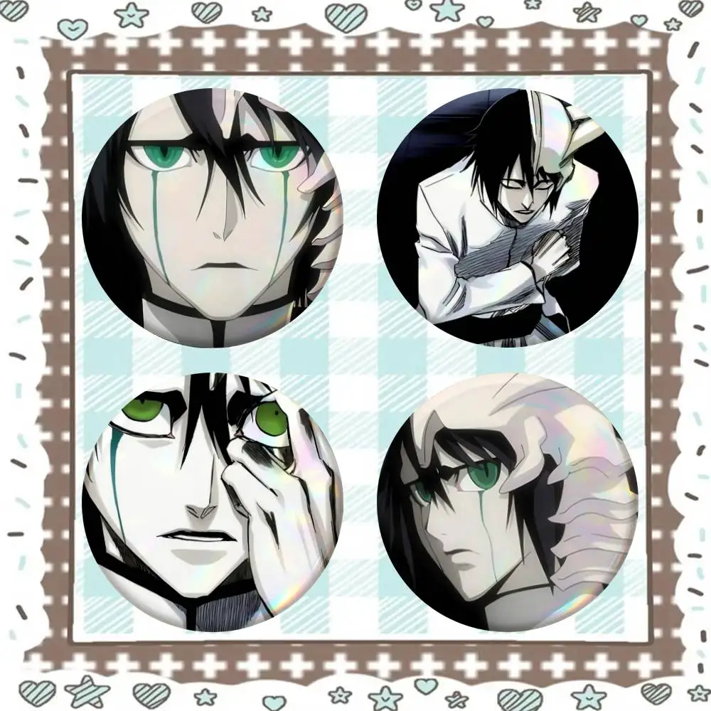 Bleach Ulquiorra Cifer Anime Badge Tinplate Meme Round Brooch For Hat Bag Creative Lapel Jewelry Accessories Gifts