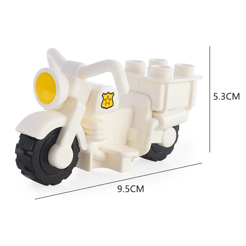 Trailer Auto Motor Boot Grote bouwstenen Collocatie Voertuigaccessoire Kid DIY Speelgoed Compatibel met Duploed Set Gift