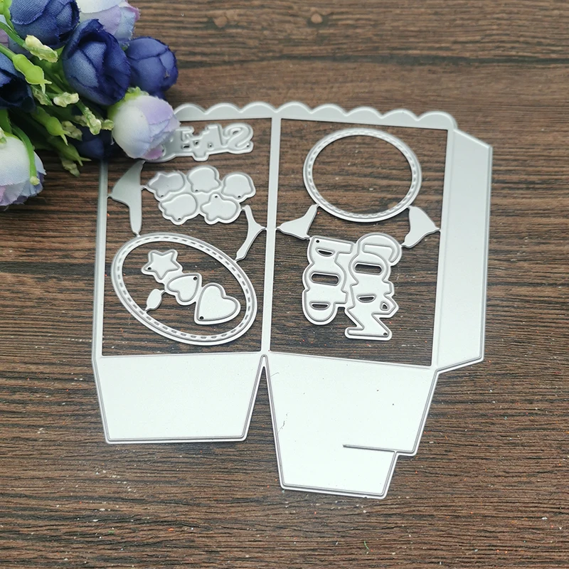 Nowe piękne pudełko na Popcorn Metal wykrojniki szablony dla DIY Scrapbooking dekoracyjne wytłaczanie rzemieślnicze szablon