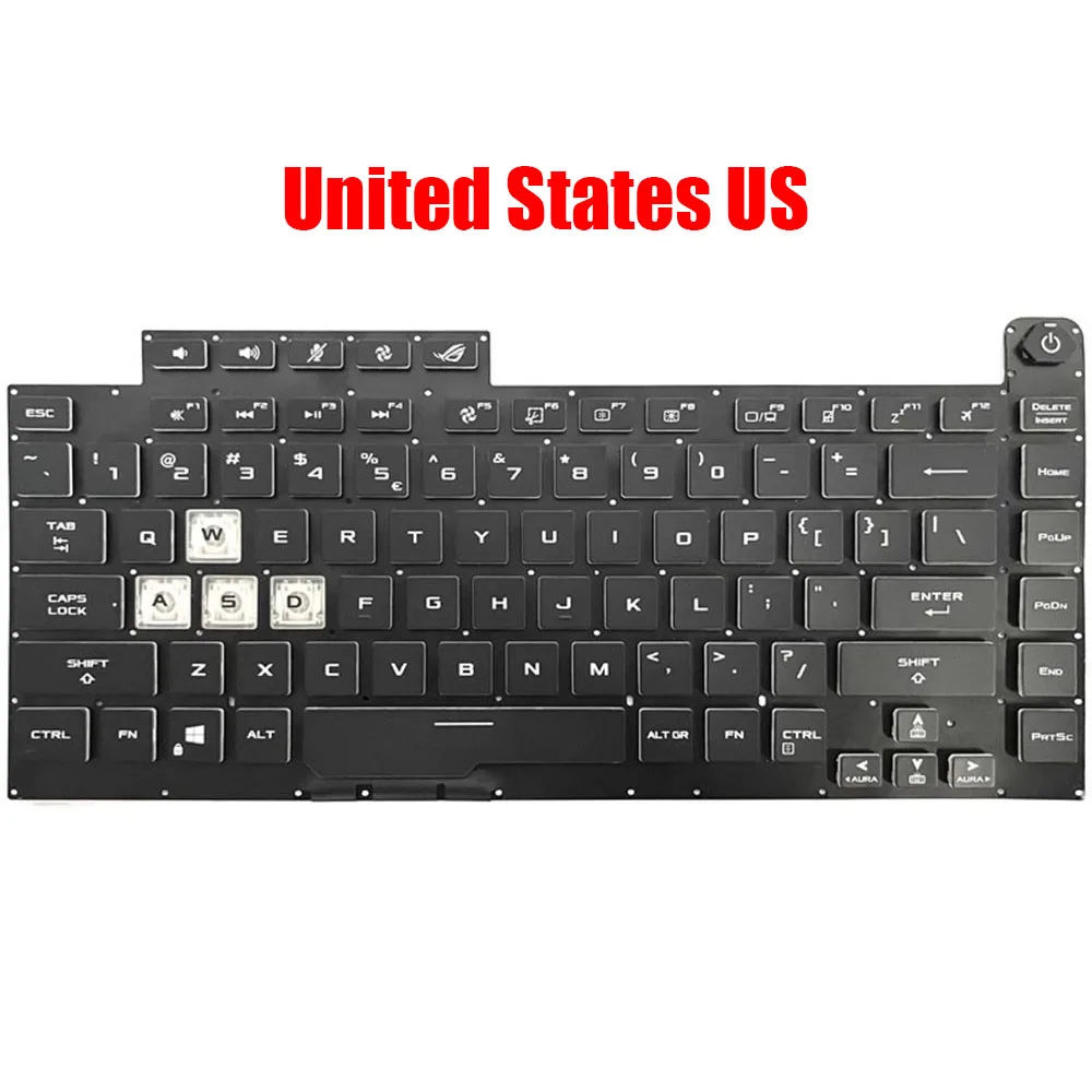 

Клавиатура для ноутбука ASUS ROG Strix SCAR III G531GW G531GV G531GU, черная, без рамки с подсветкой, США