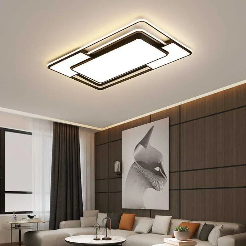 Modern Minimalist  Led Ceiling Chandelier Dimmable for Dining Living Room Nordic Square Ceiling Chandelier Light Fixture