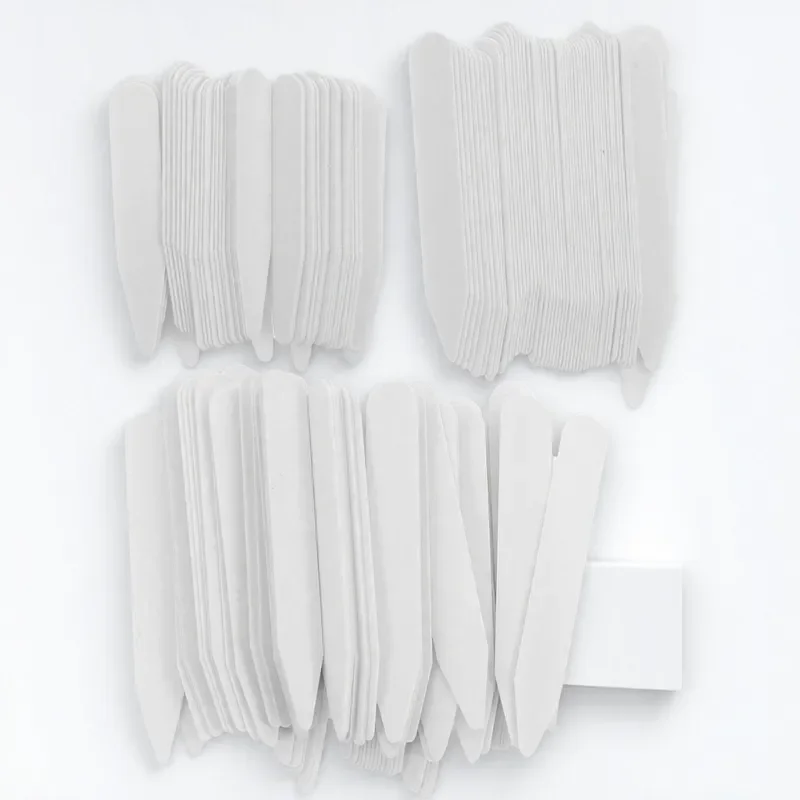 200 Uds. Collar de plástico blanco permanece 3 tamaños 5cm 6 5cm 7cm accesorios de la camisa para hombre Rellenador hueso Clips de corbata gemelos
