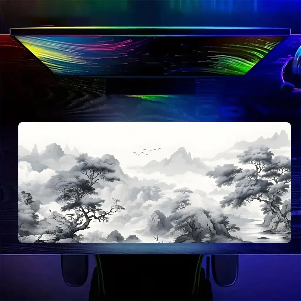 Artistic ink wash landscape Mouse Pad Large Computer Office Game Table Mats Rubber Anti-slip XXL mouse mat HDP Long Desk Pads