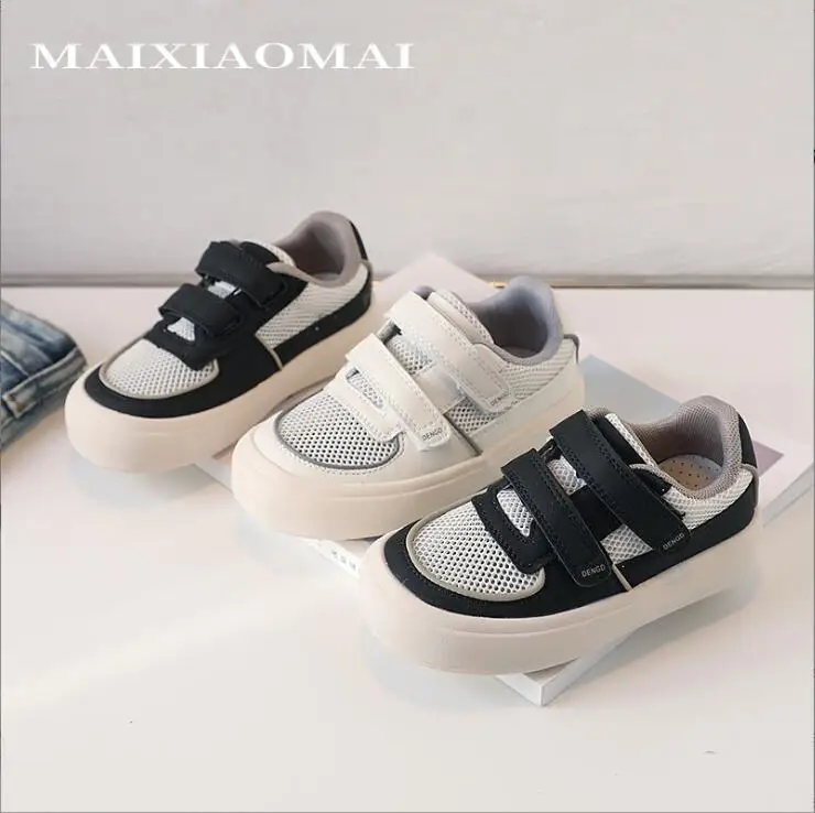 

Summer Boys' Board Shoes 2024 New Fashion Children's Shoes Double-Layer Mesh Soft Soles Girls' Casual Shoes Black Green Beige