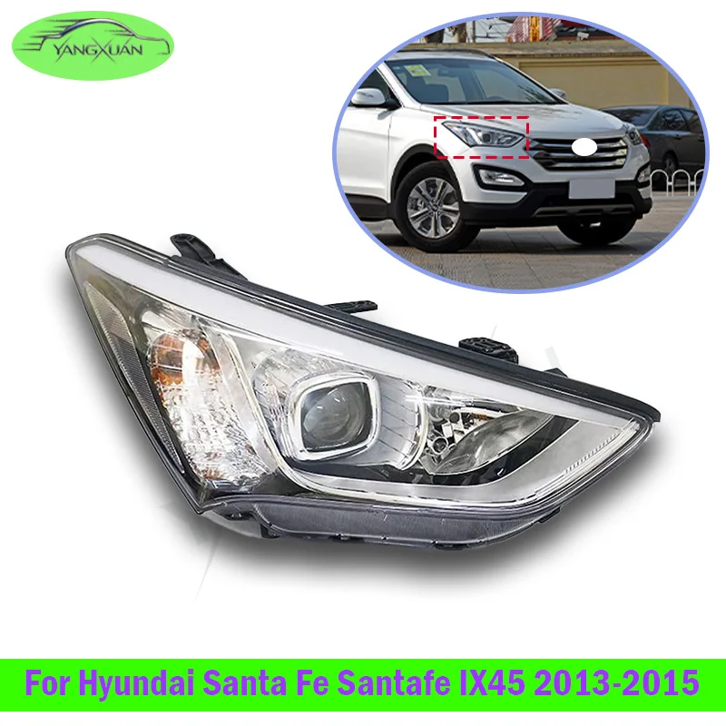 Halogen Front Bumper Main Headlight Assembly Car Front Driving Head Lamp For Hyundai Santa Fe Santafe IX45 2013-2015