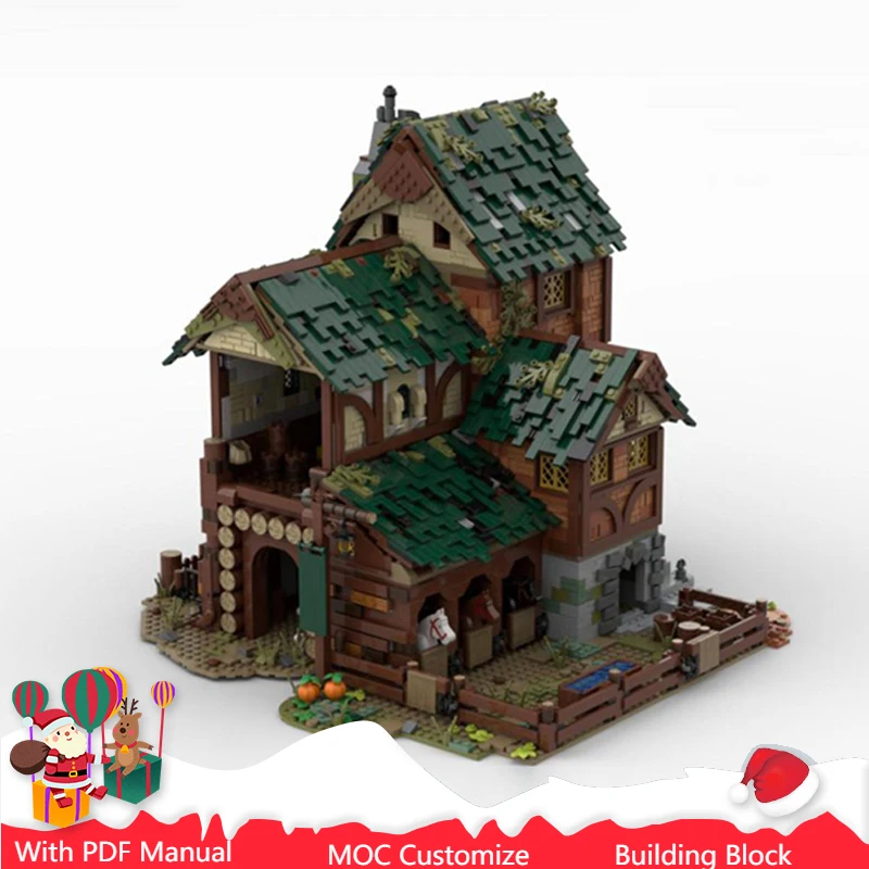 

4121 PCS MOC Medieval Barn Wooden House Modular Model Building Blocks DIY Sets Education Assembly Brick Toys Kids Christmas Gift