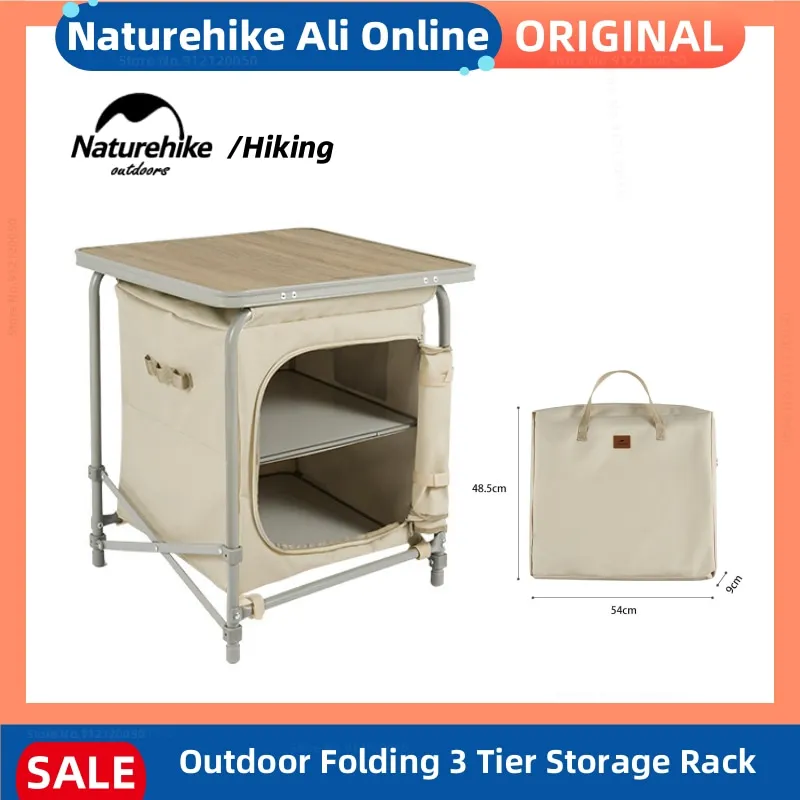 

Naturehike 100L Large Capacity Outdoor Multifunctional Storage Shelf Portable 3-Layer Folding Storage Shelf Camping Picnic Table