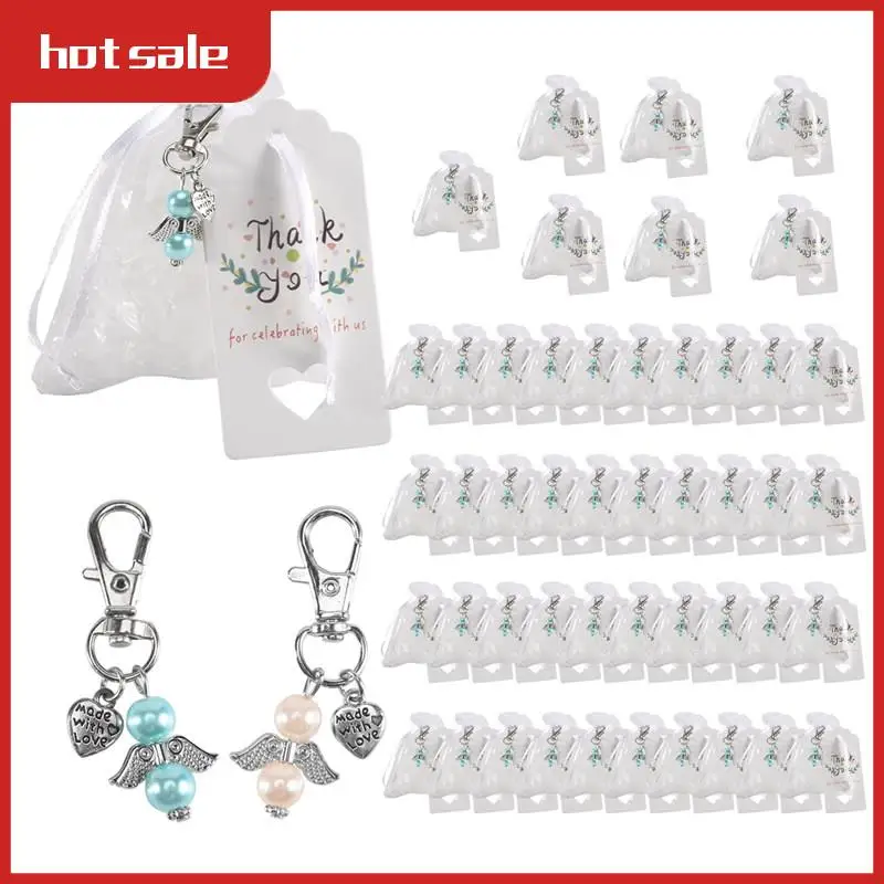

BEAU-48 Baptism Sets Favor Souvenir Favors Guardian Wedding Angels + Organza Bags + Baptism Gift Pendants