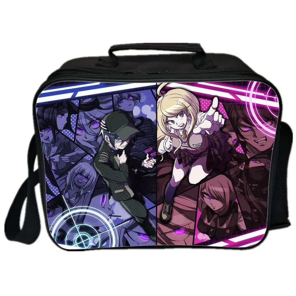 Anime Danganronpa Lunch Bag Student Tote Lunch Bag Teenager Cartoon Letter Printing Cooler Bag Thermal Picnic Lunch Box For Food