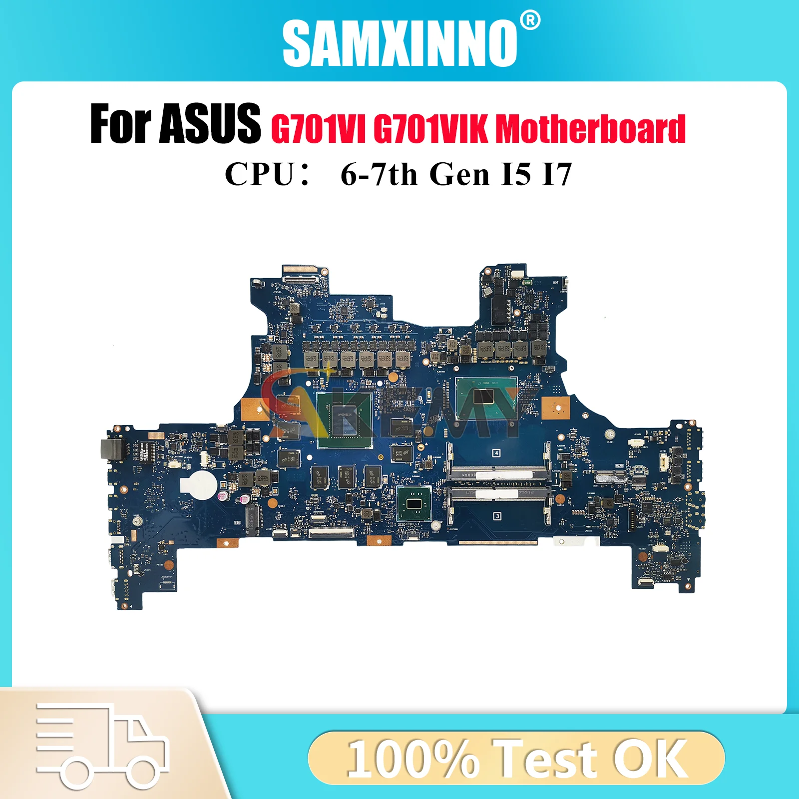 

G701VI Laptop Motherboard For ASUS ROG G701V G701VI G701VIK Notebook Mainboard With I5 I7 CPU 100% tests OK fast shipping stk