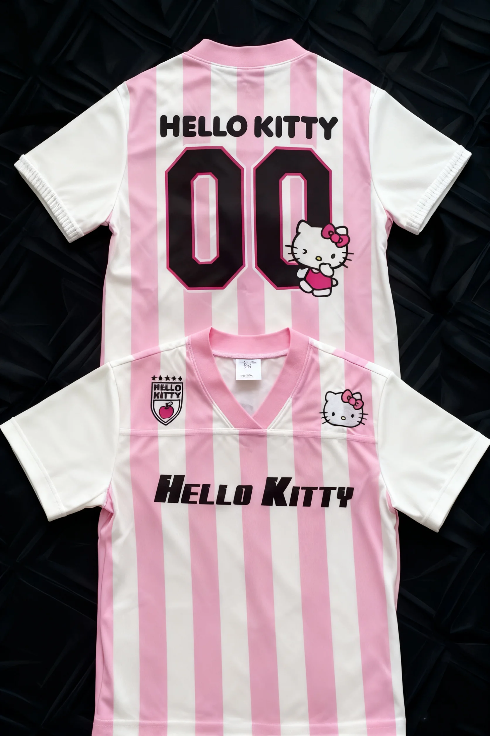 تي شيرت بيسبول Hello Kitty، تي شيرت برسومات كرتونية لطيفة، قميص كاجوال عصري للأطفال والكبار، ملابس شارع Kawaii