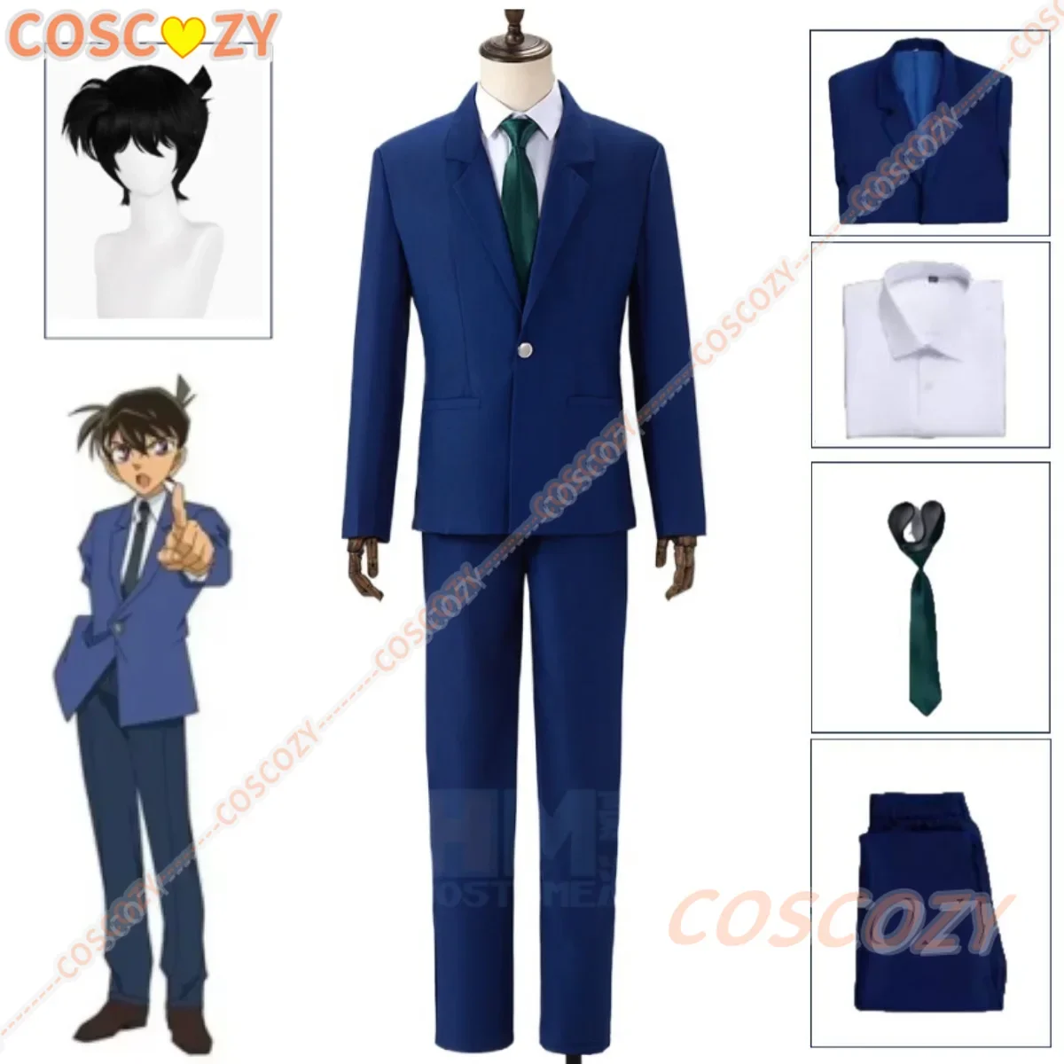 Customized Cosplay Anime Jimmy Kudo Kusuda Rikum Cosplay Costume Wig Blue Suit Shirt Tie Pants Daily Wear Christmas Con Uniform