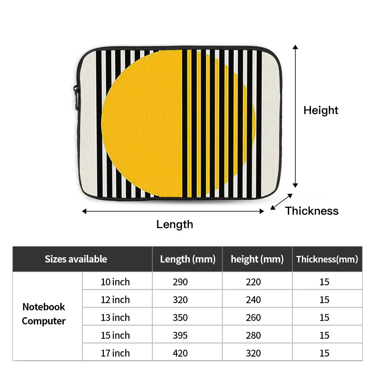 Wall Art Yellow Circle Wall Dec Notebook Laptop Bag Case Pouch10 12 13 15 17Inch For Macbook Air Pro Tablet Shockproof Case Bag
