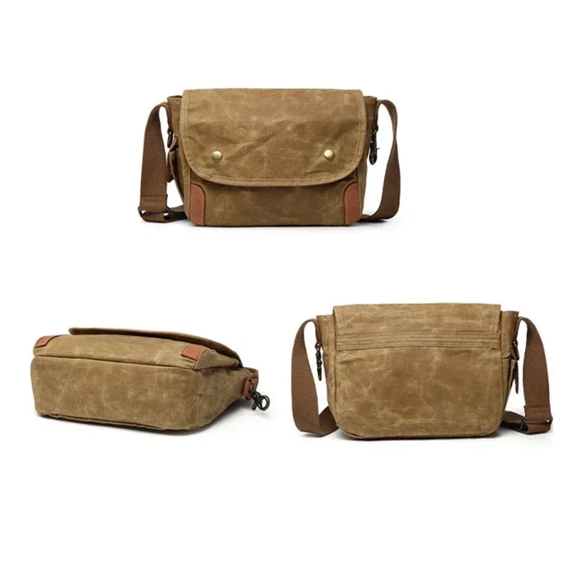 Imagem -04 - Bolsa de Lona Encerada a Óleo Impermeável para Homens Bolsa de Viagem Bolsa Casual Crossbody Estilo Retro Alta Qualidade