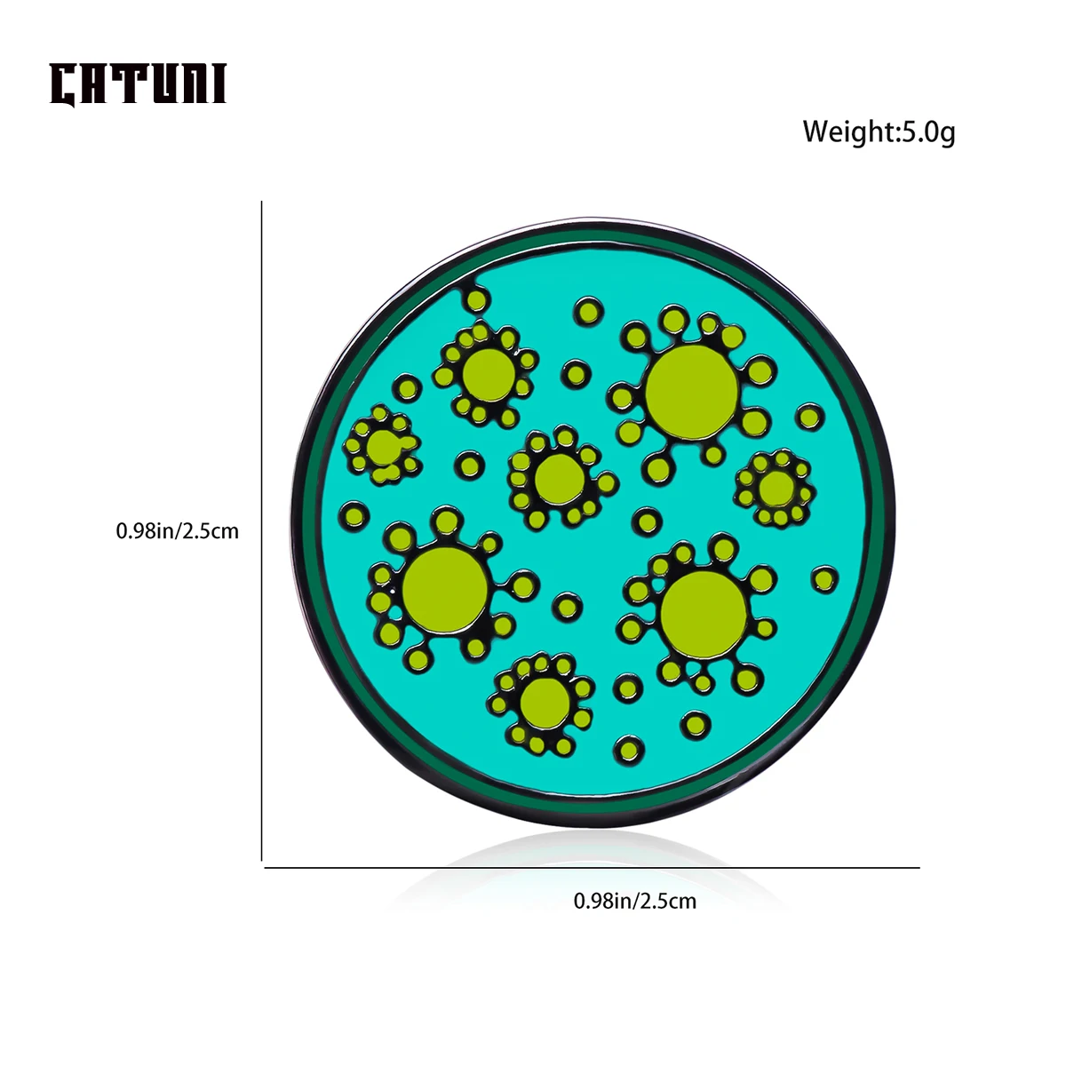 Catuni Biology Lab Viruses Petri Dish Pin Enamel Brooch Science Lapel Lanyard Badge Jewelry Accessories Gift for Graduate Studen