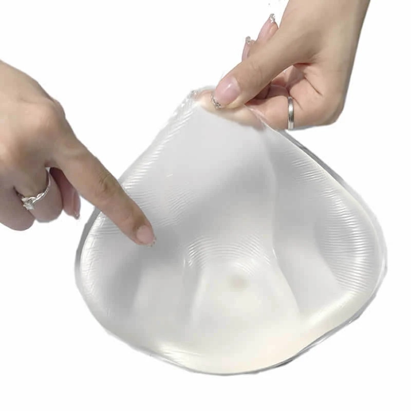 1 Piece Mastectomy Transparent Clear Silicone Swim Breast Form Swim Form Enhancer Inserts Triangle Shape Push-up Bra Inserts