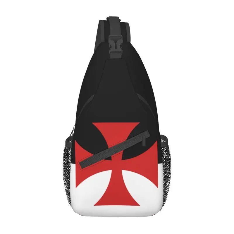 Mochila Cruzada Templaria roja personalizada para hombres, bolso de hombro a la moda, mochila cruzada en el pecho, mochila de Camping para ciclismo, mochila de día