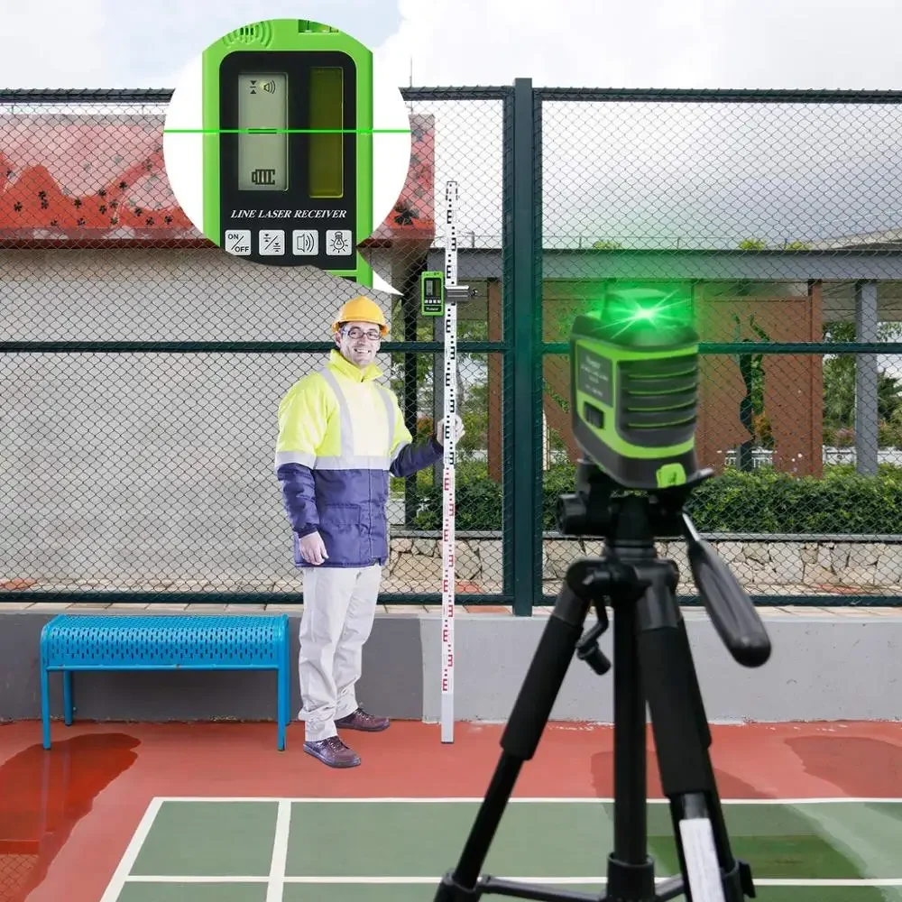 Huepar 622CG 360 Horizontal Cross Line 2 Vertical Lines,6 Line 2 Dots,Multi Outdoor Pulse Mode Green Beam Laser Level