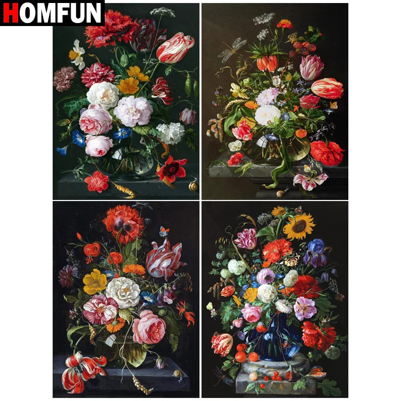 

HOMFUN Diamond painting "Flower Landscape" Full Square/Round Drill Wall Decor Inlaid Resin Embroidery Craft Cross stitch