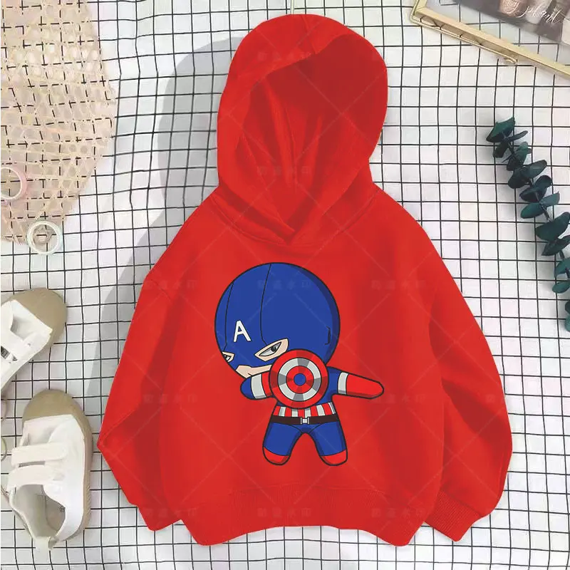 2024 Boy's Hoodies Children Hulk CaptainAmerica Spring Autumn Girls Hoodies Sweatshirts kid's Marvel Hoodies Sweatshirt Tops