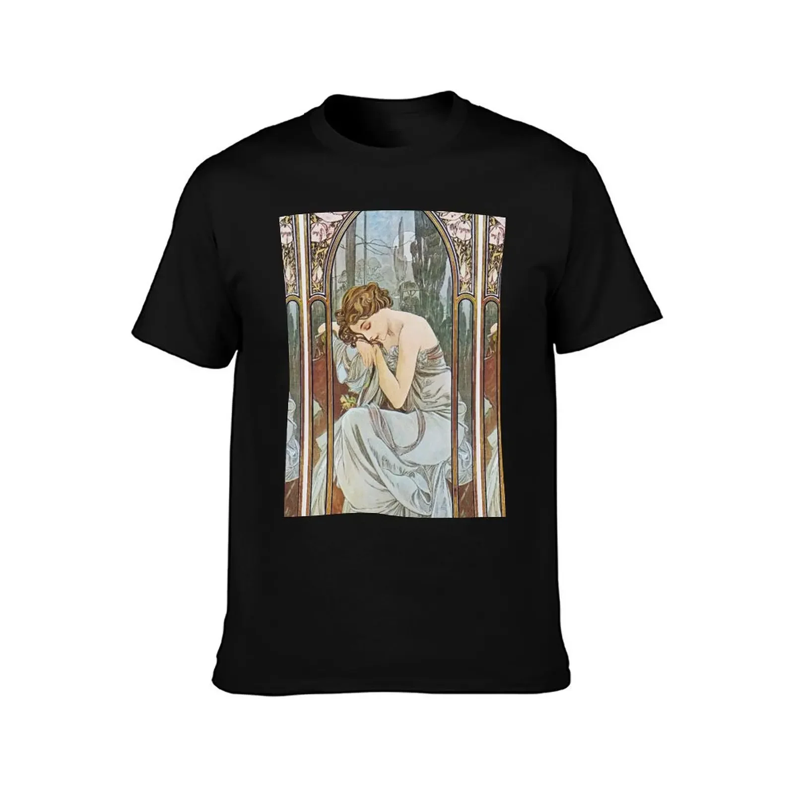 Alphonse Mucha - Nocturnal Slumber T-Shirt customs design your own cute tops vintage clothes shirts graphic tees outfits for men