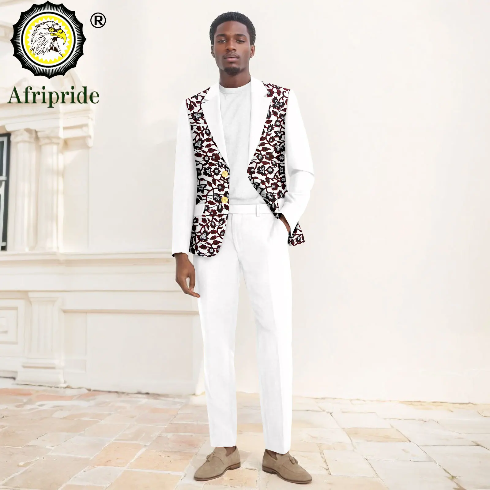 African Suits for Men Slim Fit Two Buttons Print Jacket and Trousers 2 Piece Set Dashiki Men Business Suits for Wedding 2516030