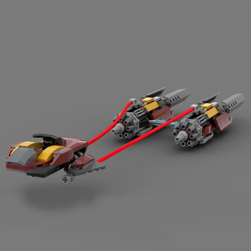 High-tech Speed Car MOC Classic Movie Figures Super Speed Airship Building Blocks Diy Assembly Display Toy Model Boy Gift ﻿