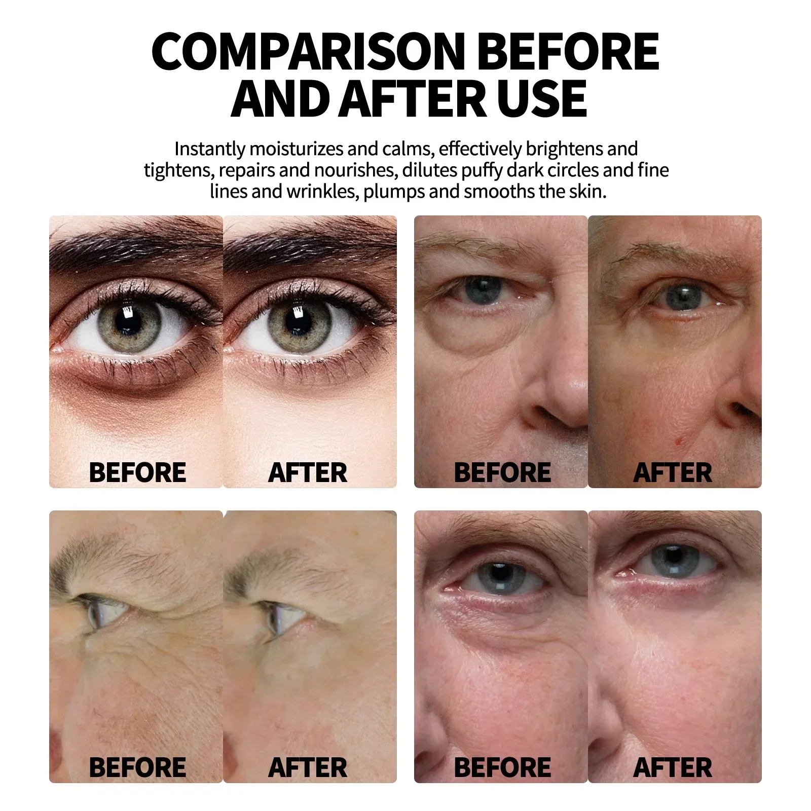 كريم إزالة حقيبة العين من الريتينول للرجال مضاد للتجاعيد لشد البشرة يتلاشى الخطوط الدقيقة ومضاد للانتفاخ والدائرة الداكنة والعناية بالعين #3