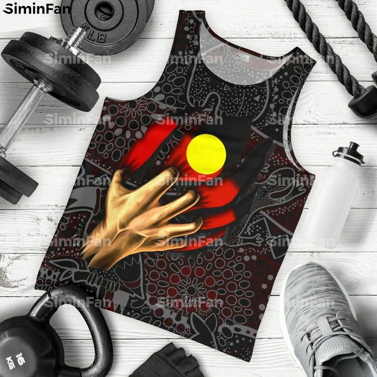 Aboriginal Australia Flag Kangaroo Sun 3D Printed Mens Tank Tops Male Casual Vest Summer Sleeveless Tee Unisex Female Undershirt