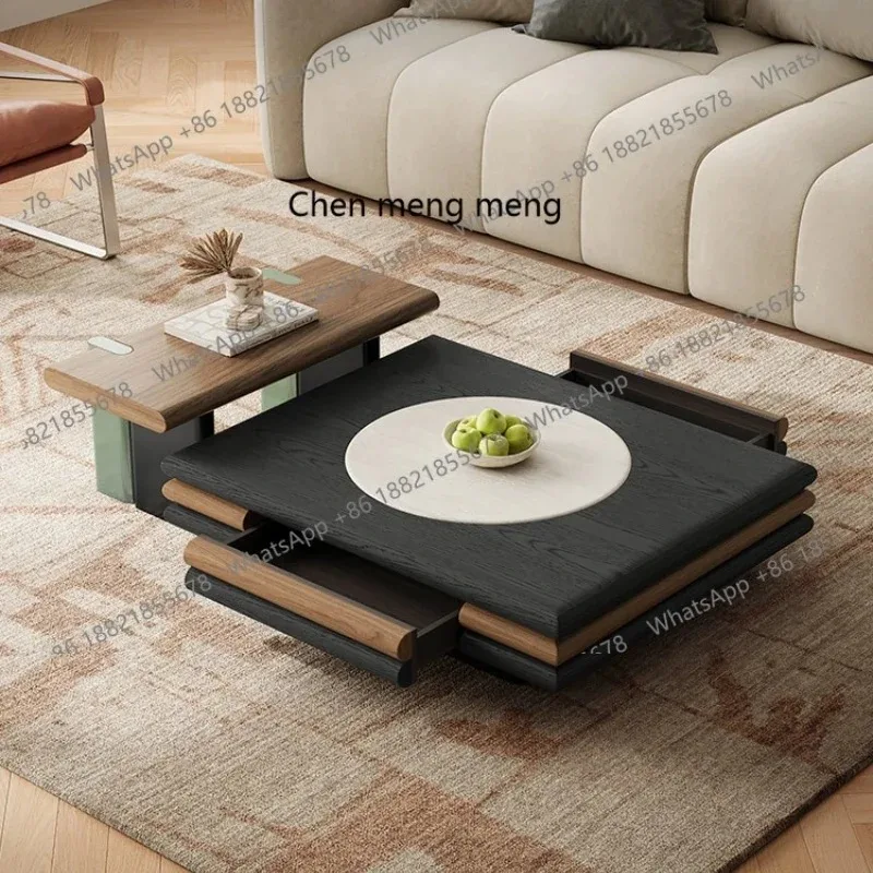 

M26 Medieval travertine coffee table living room home high-end atmosphere creative retro small apartment coffee table combinatio