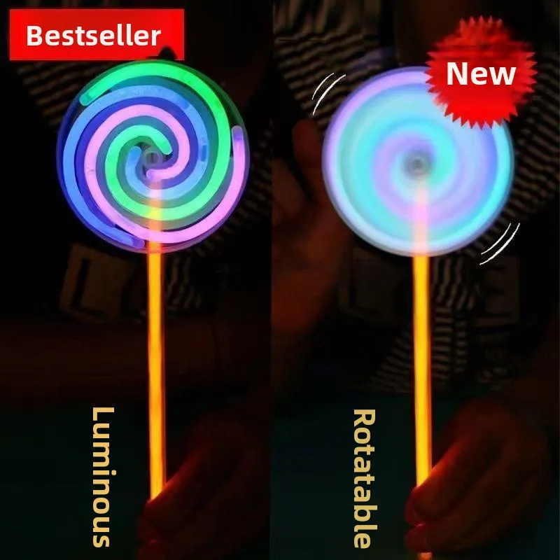  Rotating Fluorescent Stick Children's Bracelet Kindergarten Graduation Seven-Color Light Small Windmill Toy