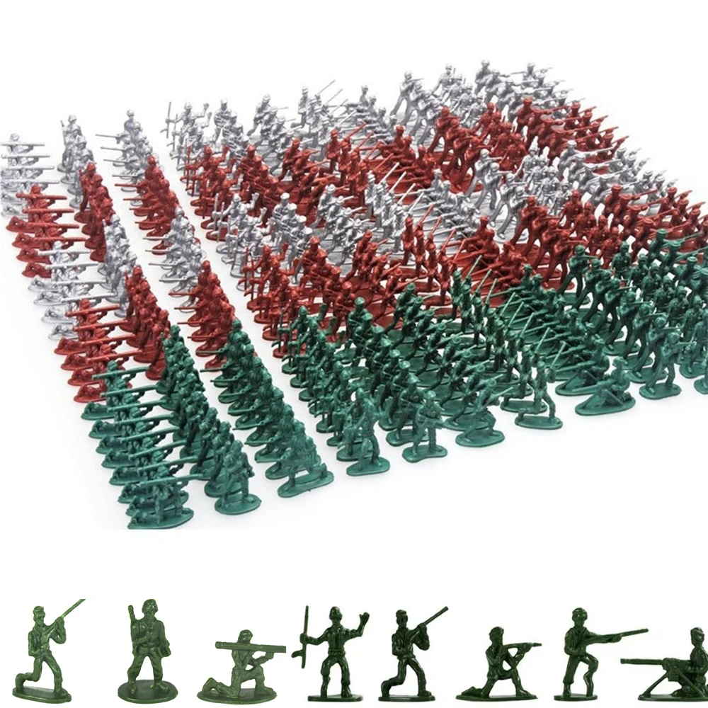 300 pièces ensemble de jeu militaire en plastique jouet soldats 3 couleurs Mini guerrier Elite Force figurine jouets pour enfants jouant cadeau