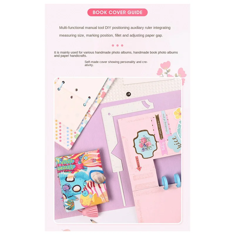 5-In-1 ปกหนังสือท่องเที่ยวสแตนเลสโลหะ Bookbinding ฝาครอบเครื่องมือสําหรับ Scribe เครื่องหมายอัลบั้ม Notebook วัดไม้บรรทัดทนทาน