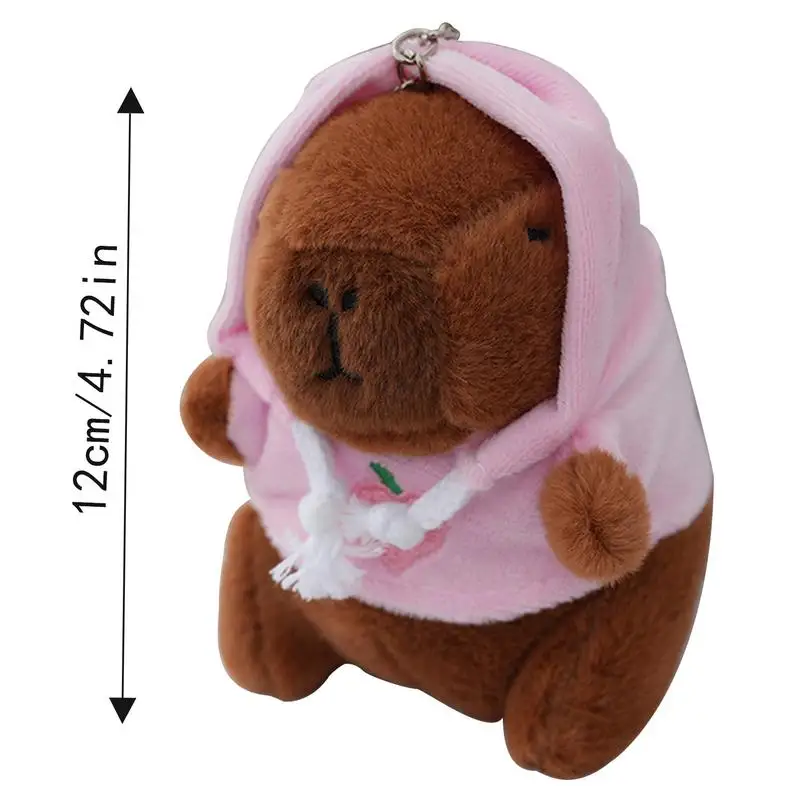 Capybara Plüsch-Schlüsselanhänger, kreative flauschige Tiere, Puppe, Schlüsselanhänger, niedlicher Taschenanhänger, Rucksack-Zubehör, Geburtstagsgeschenke