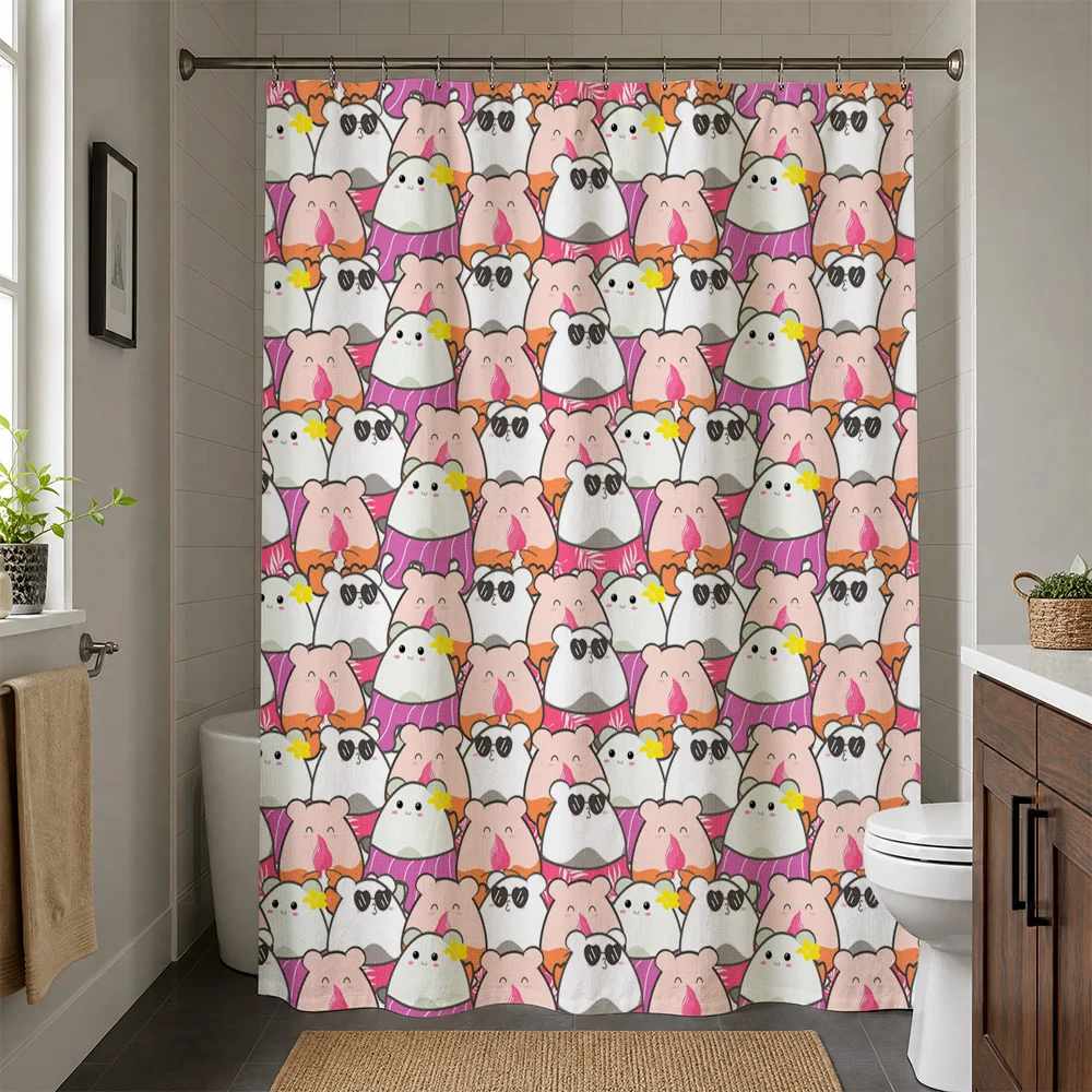 Cute Panda Pattern Waterproof Shower Curtain Liner for Bathroom Home Decor Cartoon Shower Curtain Tapestry Funny Kids Novelty Gi