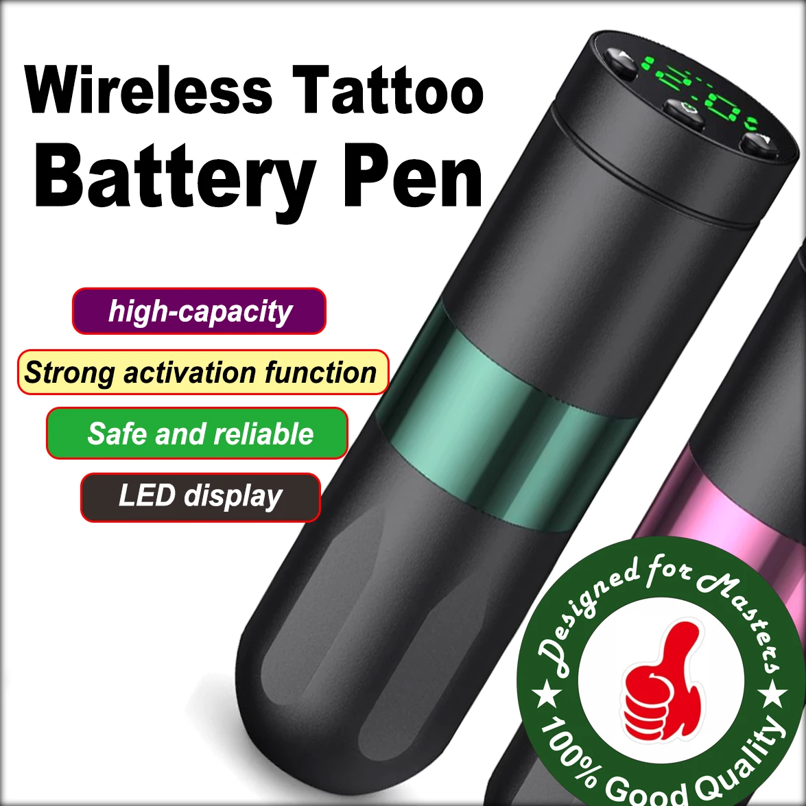 

Wireless Tattoo Machine- Rotary Tattoo Pen Machine with LED Display Supply Rotary Tattoo Gun Equipment Needle Cartridges