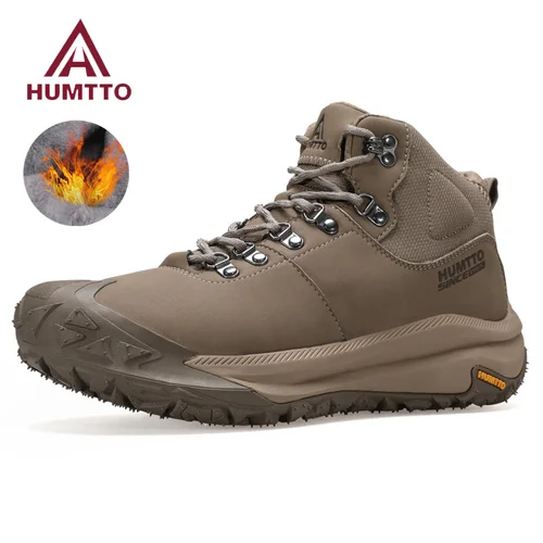 HUMTTO 남성용 가죽 하이킹 신발, 남성용 스니커즈, 따뜻한 스노우 부츠, 2024 트레이너, 야외 캐주얼 트레킹 부츠, 겨울 