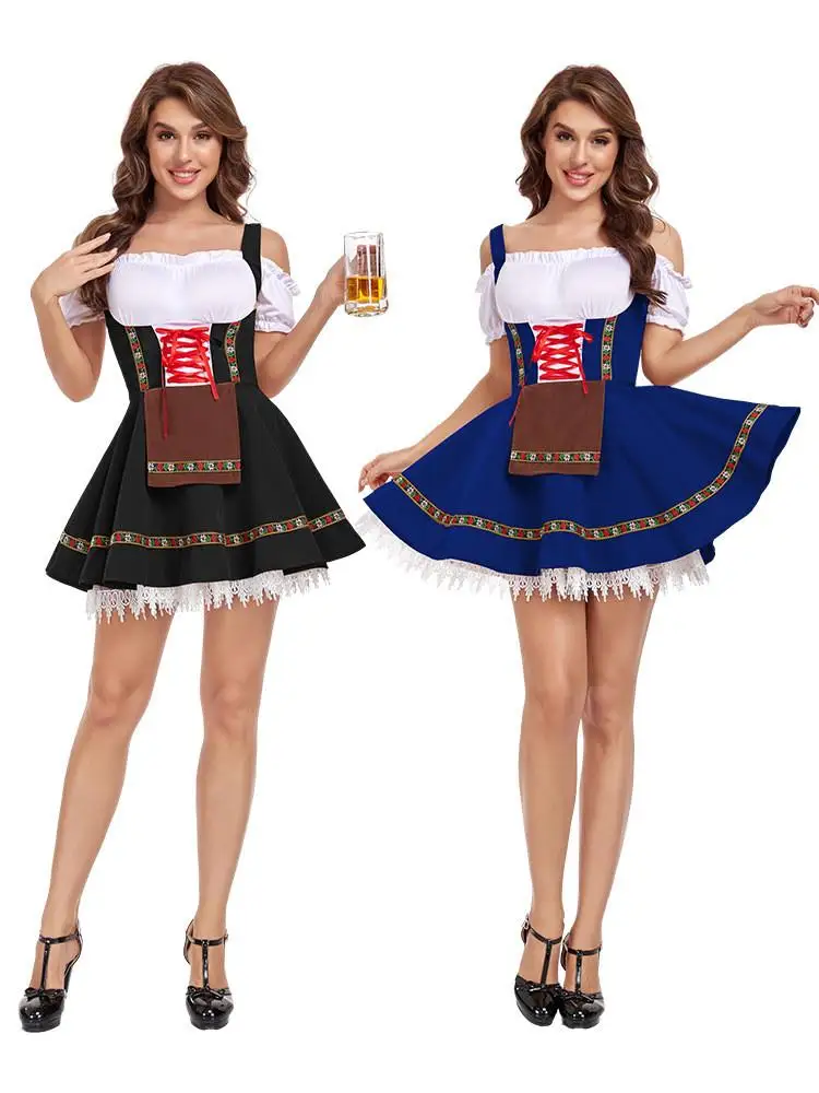 Kostium na festiwal piwa Loween, plus size, damski, tradycyjny strój etniczny na scenę, letni, 20, bez marki